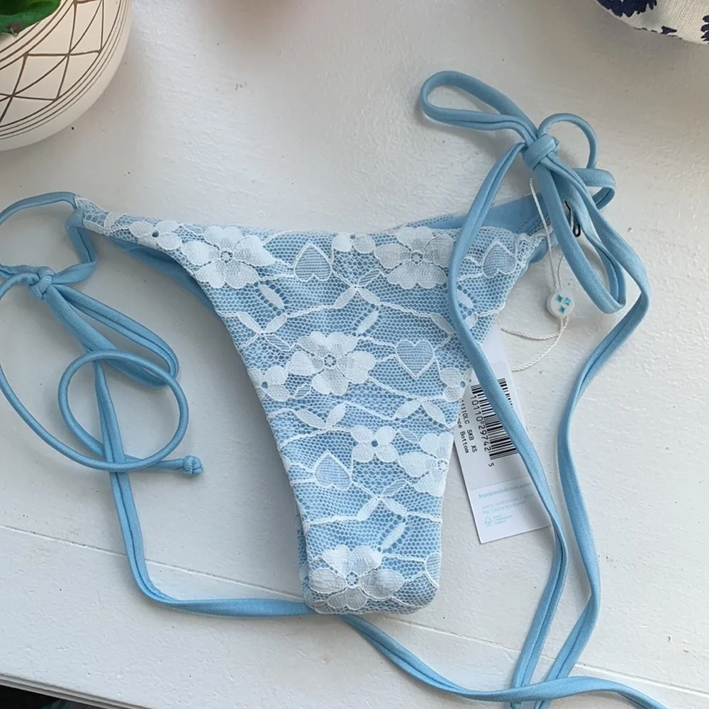 Frankie Bikini Sky Floral Lace Bikini Bottom